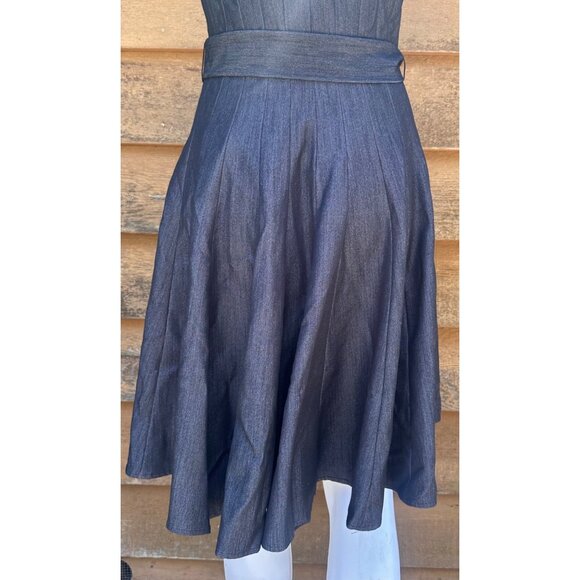 Calvin Klein Womens Sleeveless Heavyweight Stretch Denim Dress Snap Buttons Belt - Picture 7 of 8